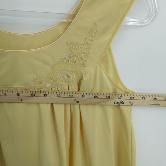 Vintage Lorraine Night Gown Butter Yellow Lingerie Cottagecore Coquette Medium - Picture 8 of 11